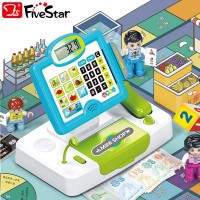 Supermarket Cashier Toy Set For Kids Cash Register Toys With Game Map and Knowledge Cards